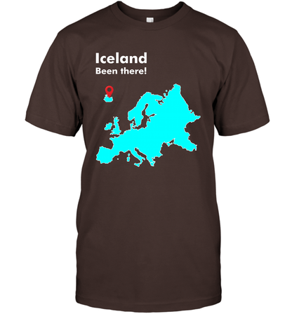 Iceland Been There Map Shirt T-Shirt T-Shirt Dark Chocolate