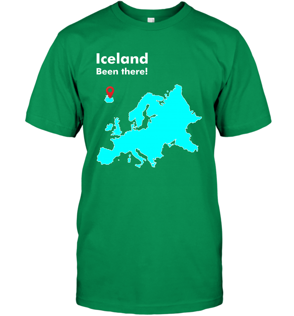 Iceland Been There Map Shirt T-Shirt T-Shirt Irish Green