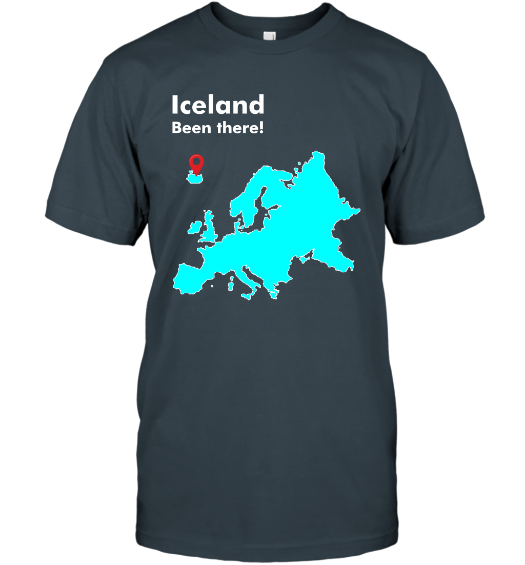 Iceland Been There Map Shirt T-Shirt T-Shirt Charcoal