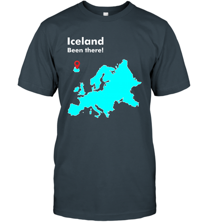 Iceland Been There Map Shirt T-Shirt T-Shirt Charcoal