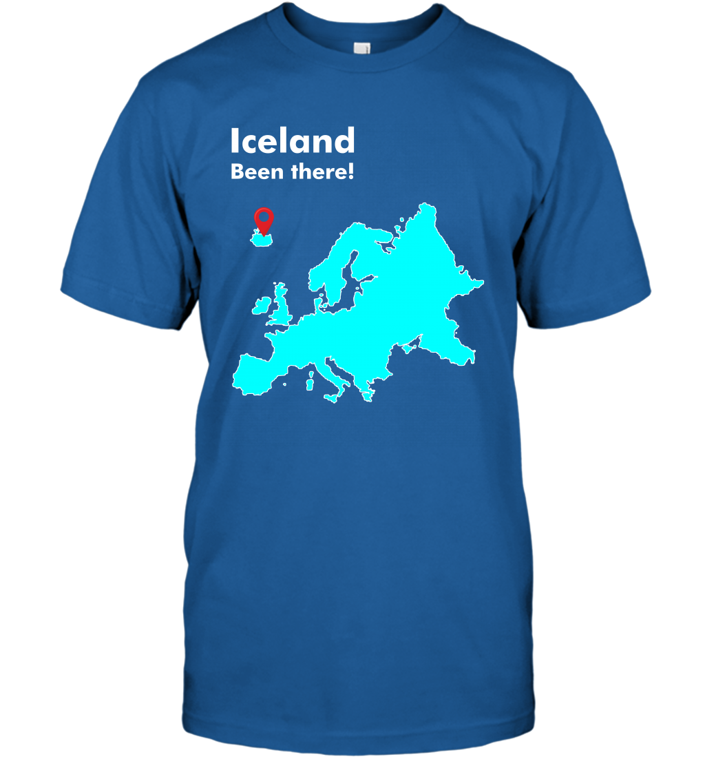 Iceland Been There Map Shirt T-Shirt T-Shirt Royal