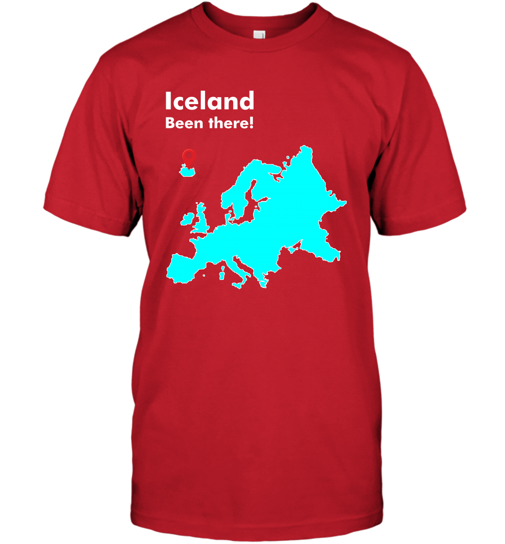 Iceland Been There Map Shirt T-Shirt T-Shirt Red