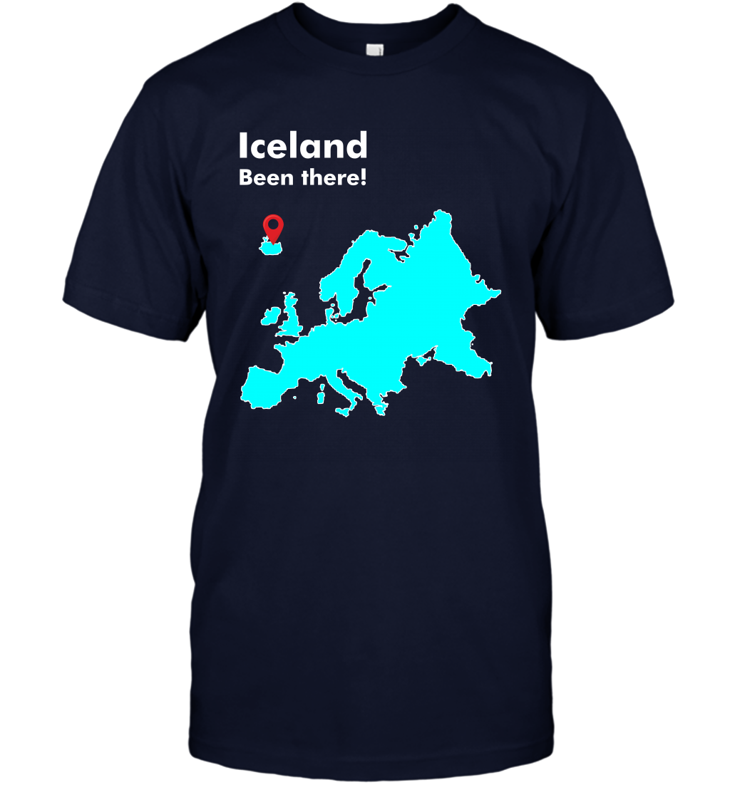 Iceland Been There Map Shirt T-Shirt T-Shirt Navy