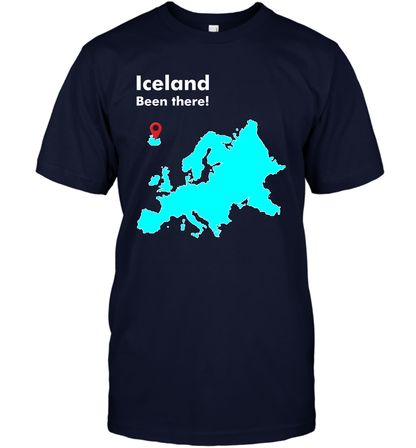 Iceland Been There Map Shirt T-Shirt T-Shirt Navy