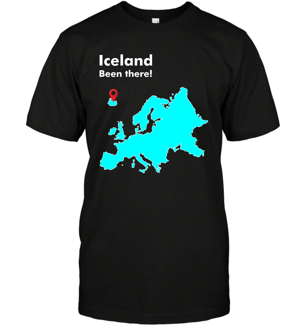 Iceland Been There Map Shirt T-Shirt T-Shirt Black