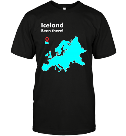 Iceland Been There Map Shirt T-Shirt T-Shirt Black