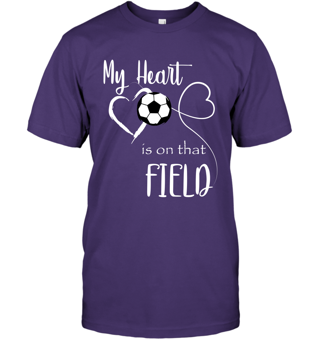 My Heart Is On That Field Soccer Shirt T-Shirt T-Shirt Purple