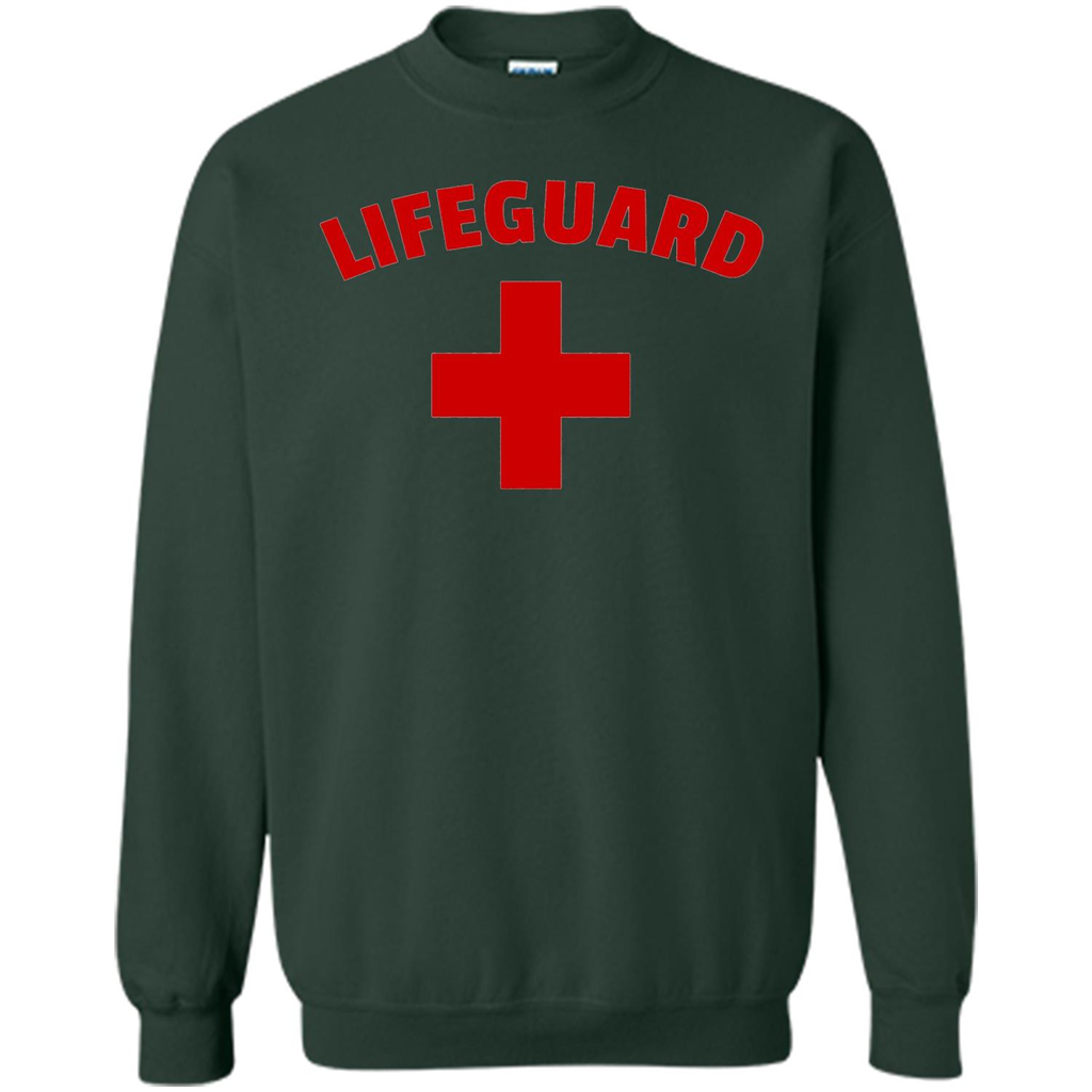 Certified Lifeguard White Red T-shirt Forest Green