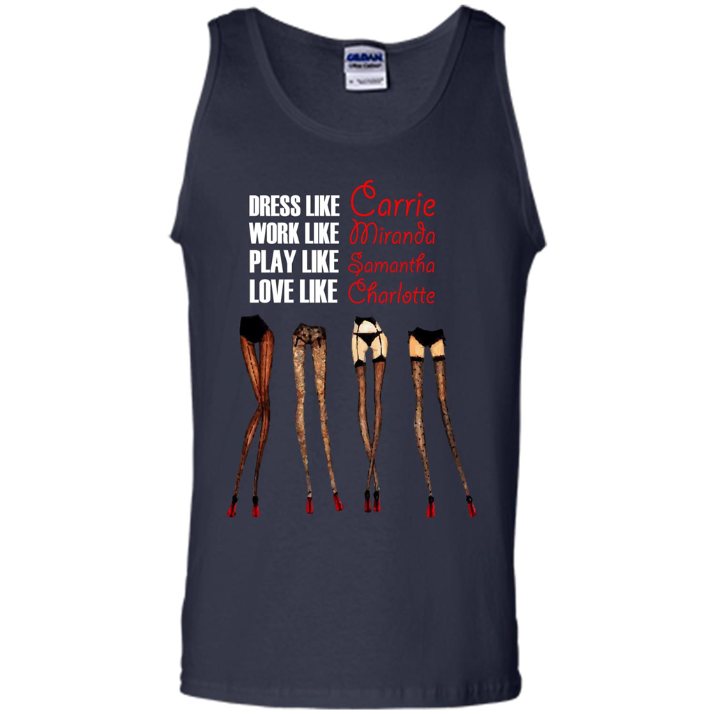 Lifestyle T-shirt Dress Like Carrie Work Like Miranda Play Like Samantha Love Like Charlott Navy