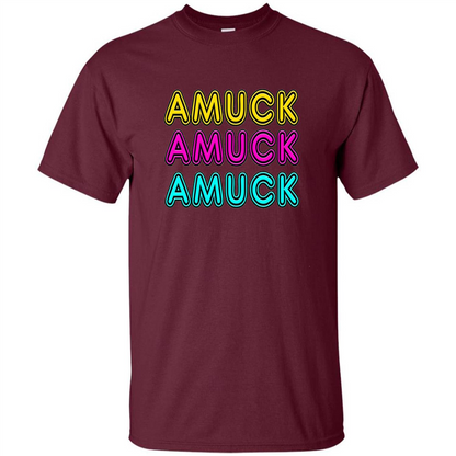 Retro Neon Sign Witches Run Amuck On Halloween T-Shirt Maroon