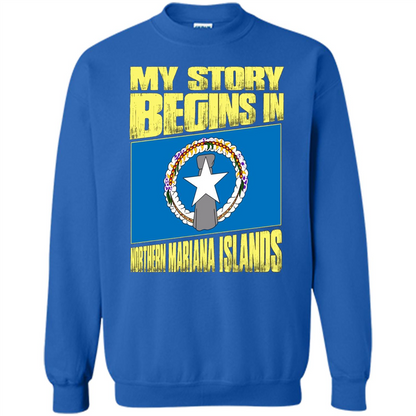 Story Begins In Northern Mariana Islands T-Shirt Royal