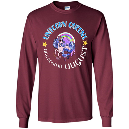 Augus Unicorn T-shirt Unicorn Queens Are Born In August Maroon