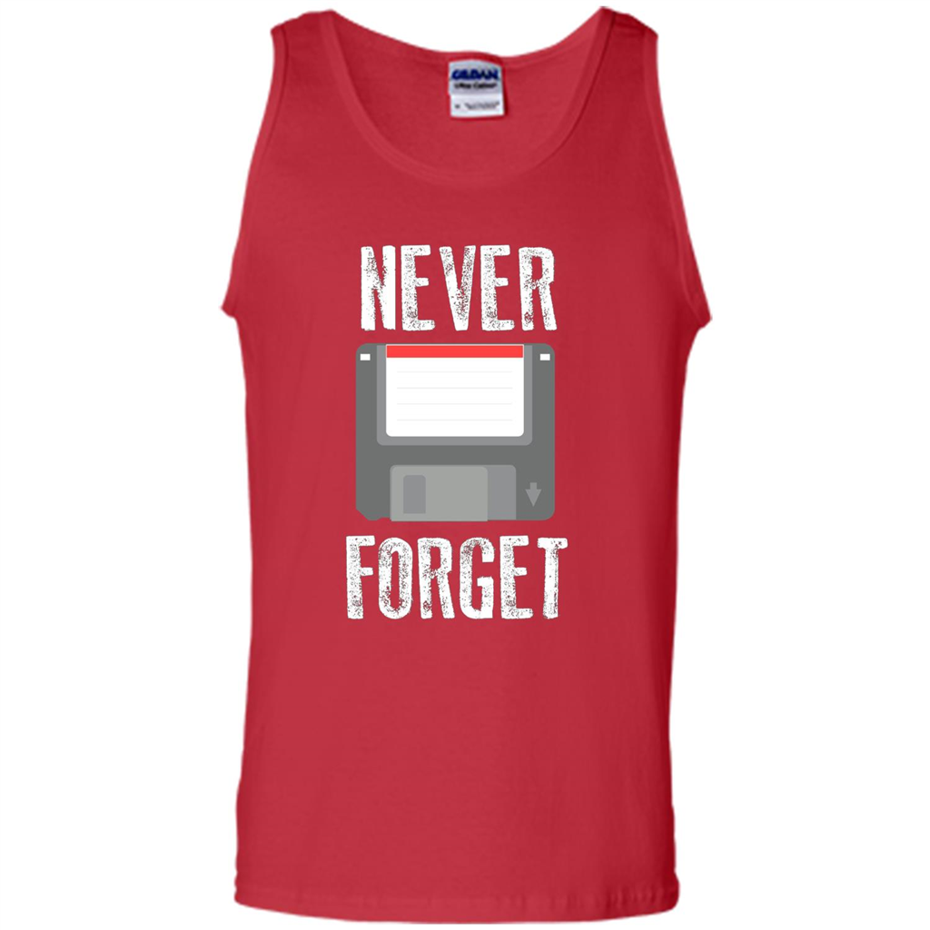 Never Forget Floppy Disk Vintage Computer T-shirt Red