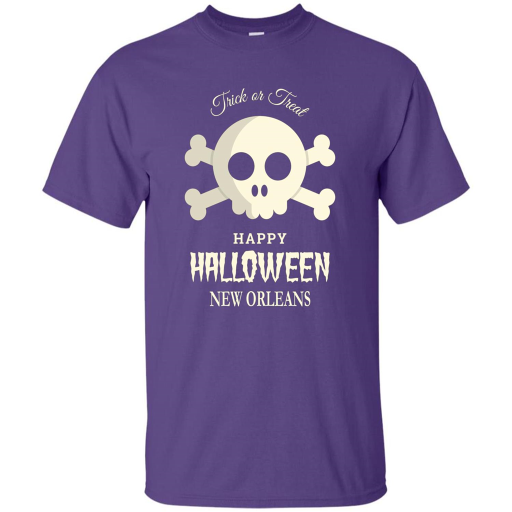 Halloween Trick or Treat Happy Halloween New Orleans T-shirt Purple