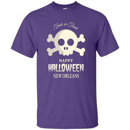 Halloween Trick or Treat Happy Halloween New Orleans T-shirt Purple