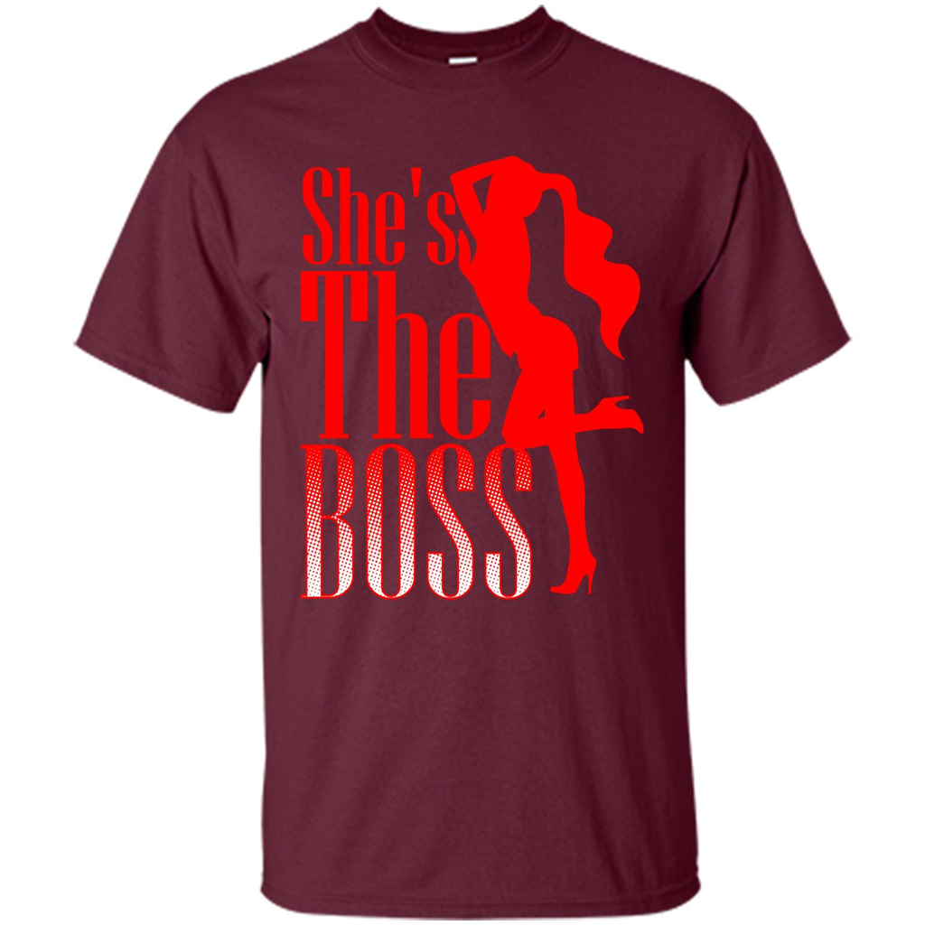 She's The Boss T-shirt Maroon