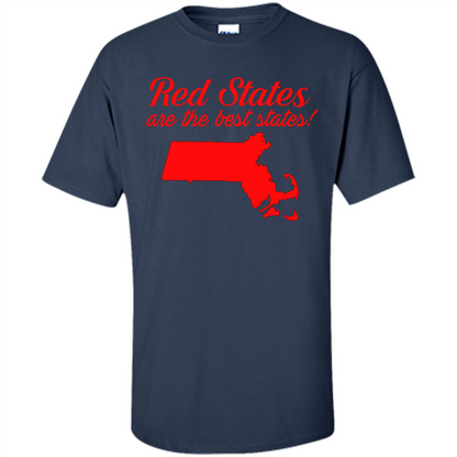 Red Best Massachusetts T-Shirt Navy