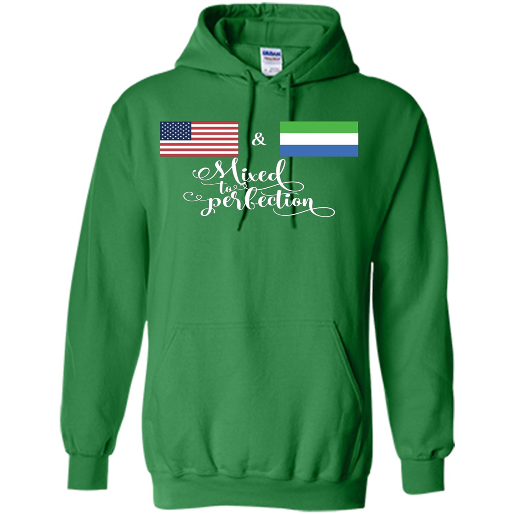 American + Sierra Leone Mixed To Perfection Flag T-Shirt Irish Green