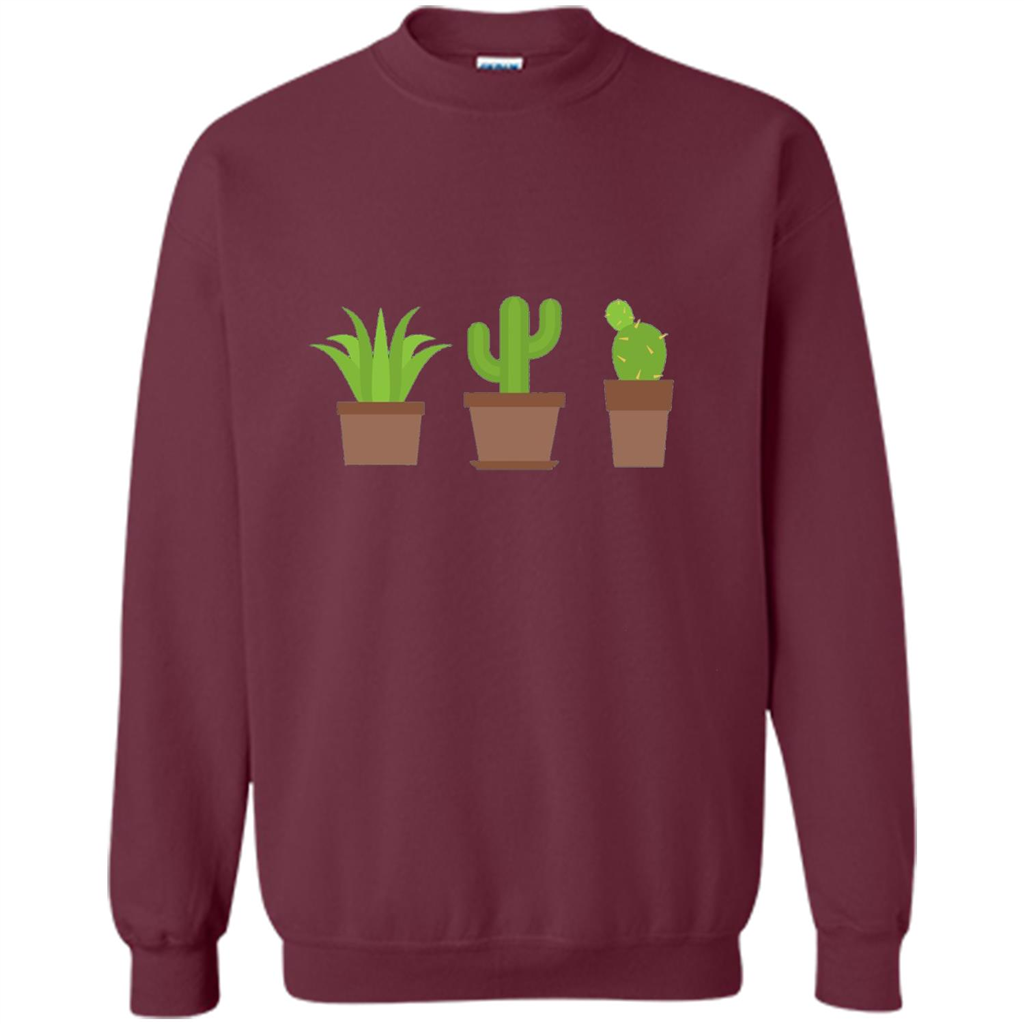 Cactus Plant Pot Succulent T-shirt Maroon