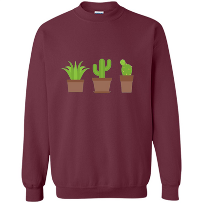 Cactus Plant Pot Succulent T-shirt Maroon