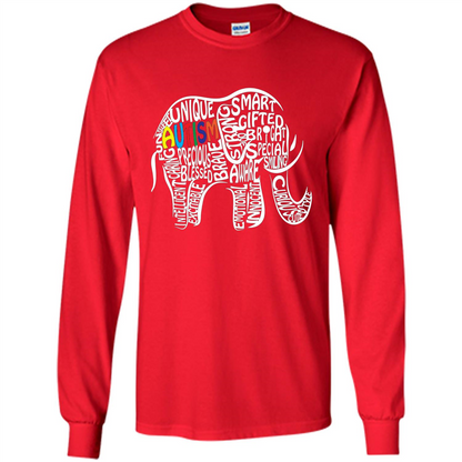 Autism Awareness Elephant T-shirt Red