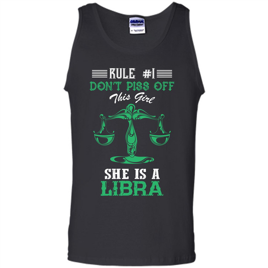 Libra T-shirt Rule Dont Piss Off This Girl T-shirt Black