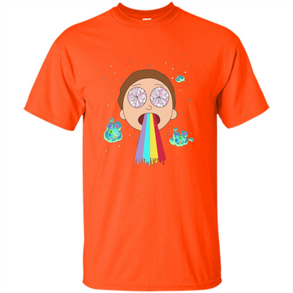 Cartoon Lovers T-shirt Space Morty Orange