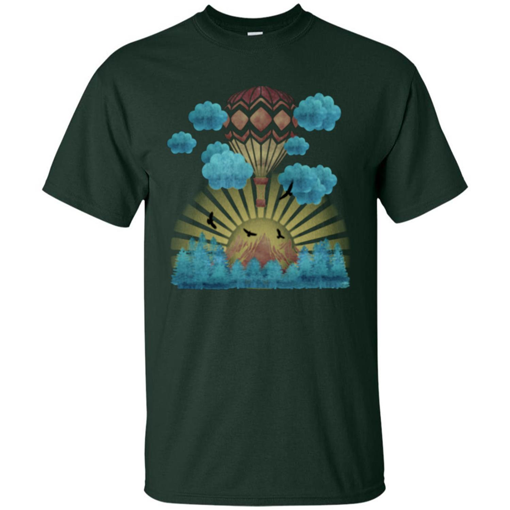 Joyful Nature Captive Balloon T-shirt Forest Green
