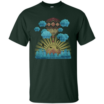 Joyful Nature Captive Balloon T-shirt Forest Green