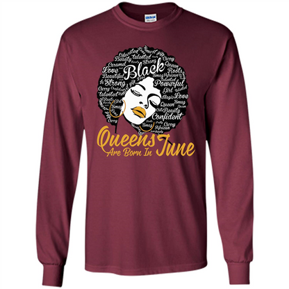Queen Are Born In June T-shirt Maroon