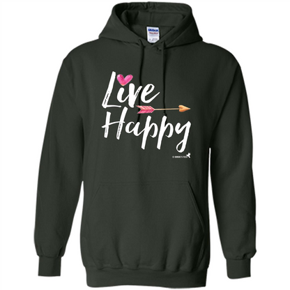 Inspirational Motivational Uplifting T-shirt Live Happy Forest Green