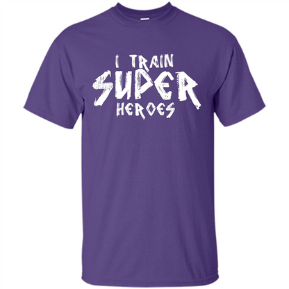 I Train Super Heroes T-shirt Purple