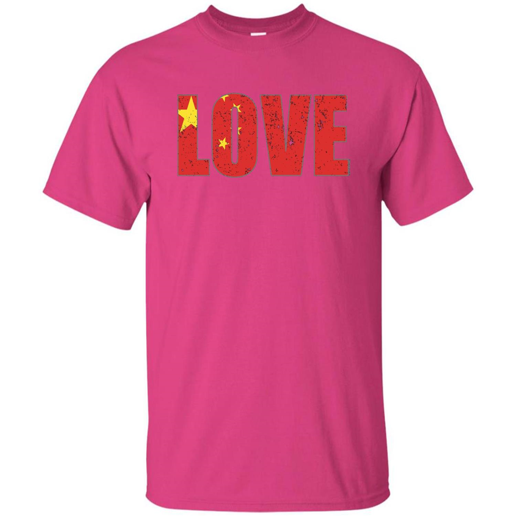 I Love China Flag T-shirt Heliconia