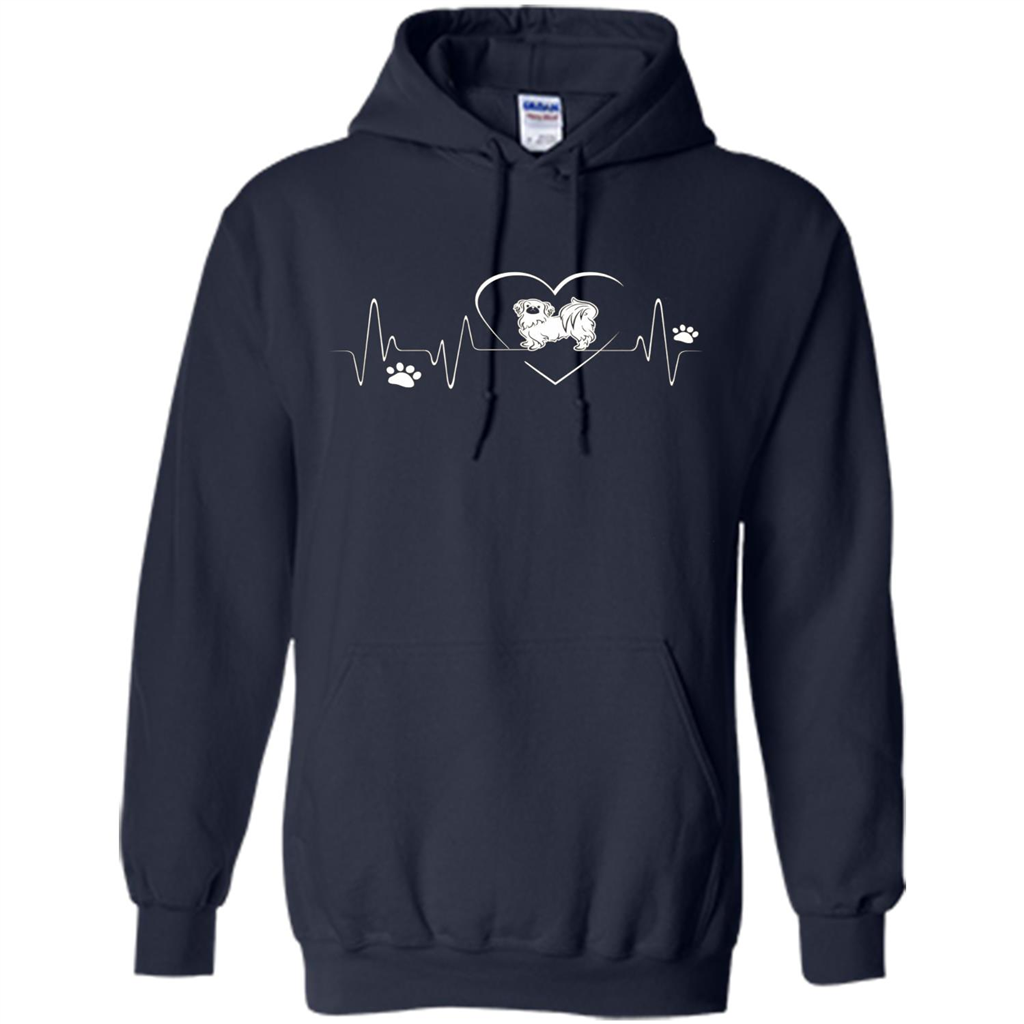 Pekehund T-shirt Pekehund Heart Beat T-shirt Navy