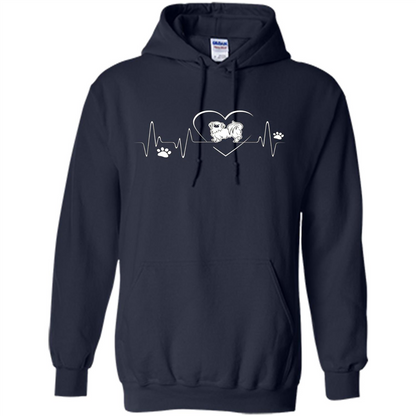 Pekehund T-shirt Pekehund Heart Beat T-shirt Navy