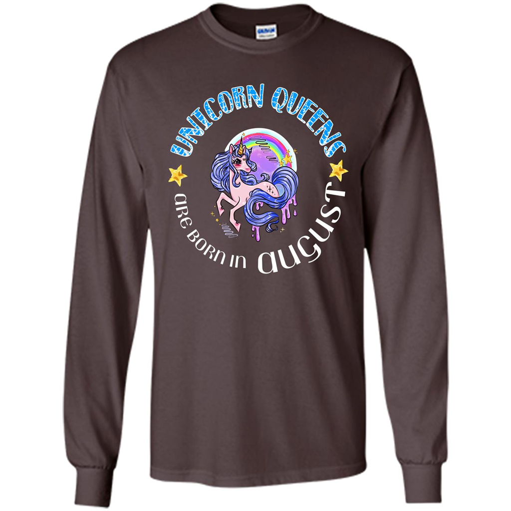 Augus Unicorn T-shirt Unicorn Queens Are Born In August Dark Chocolate