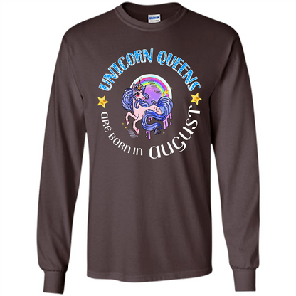 Augus Unicorn T-shirt Unicorn Queens Are Born In August Dark Chocolate