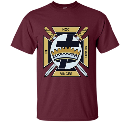 Mens Knights Templar T Shirt Masonic Tee shirt Maroon