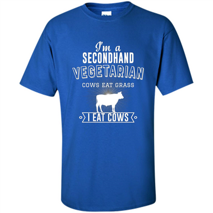 Secondhand Vegetarian T-shirt Funny Vegetarian T-shirt Royal