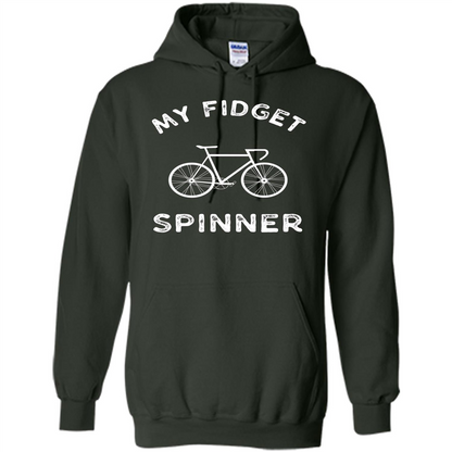 Funny Cool Cycling Mountain Biking T-shirt My Fidget Spinner Forest Green