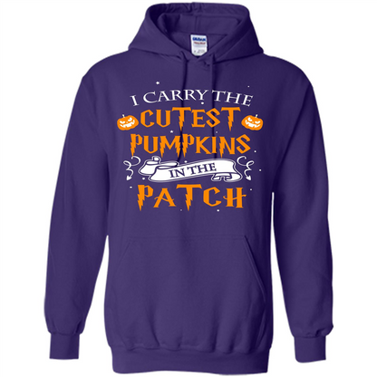 Halloween T-shirt I Carry The Cutest Pumpkins In The Patch T-shirt Purple