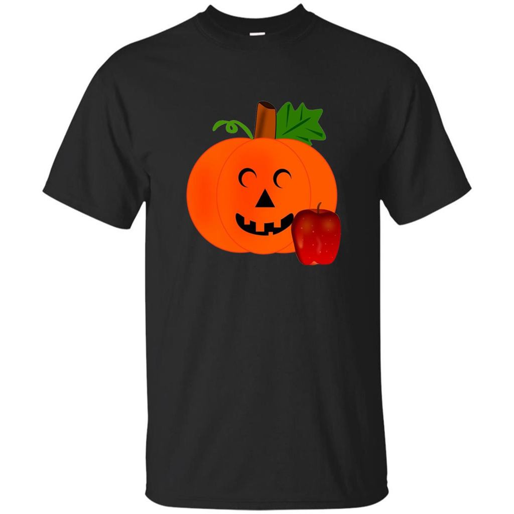Cute Teacher Pumpkin Apple Halloween Costume T-shirt Black