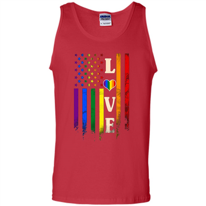 LGBTQ Pride T-shirt Love Rainbow Heart Flag Red