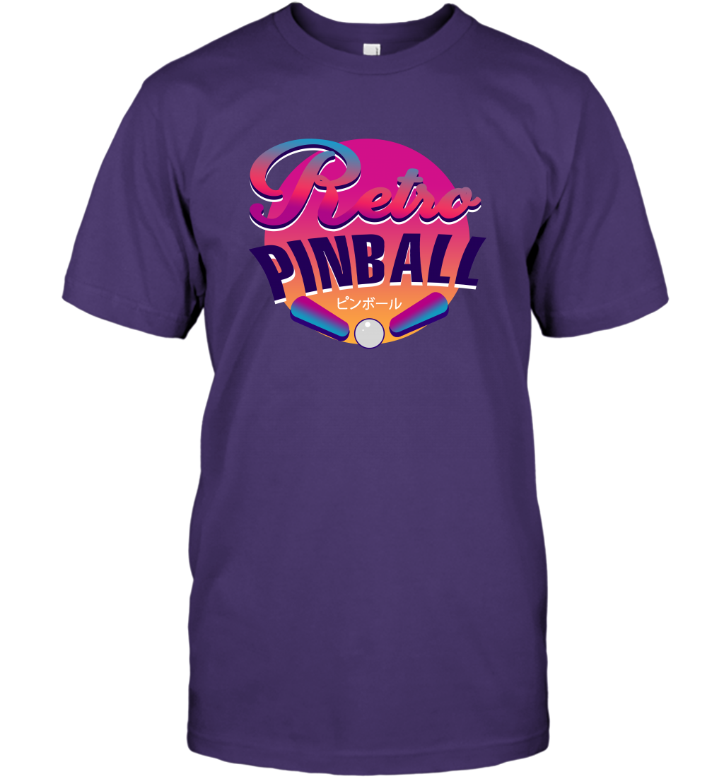 Retro Pinball Shirt T-Shirt T-Shirt Purple
