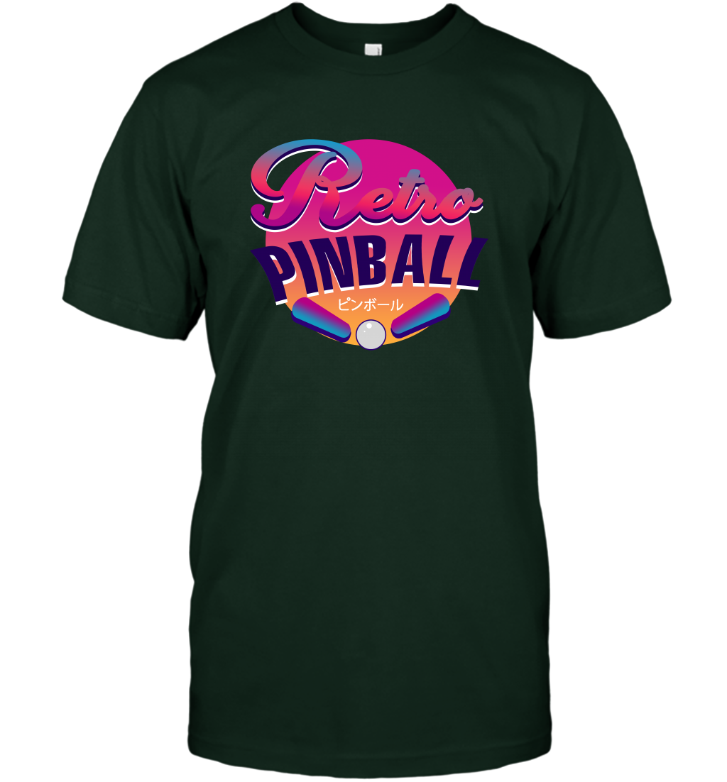Retro Pinball Shirt T-Shirt T-Shirt Forest Green