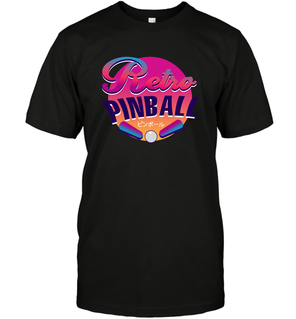 Retro Pinball Shirt T-Shirt T-Shirt Black