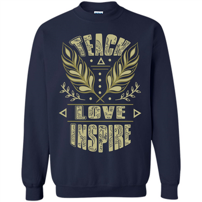 Teacher T-shirt Teach Love Inspire T-shirt Navy