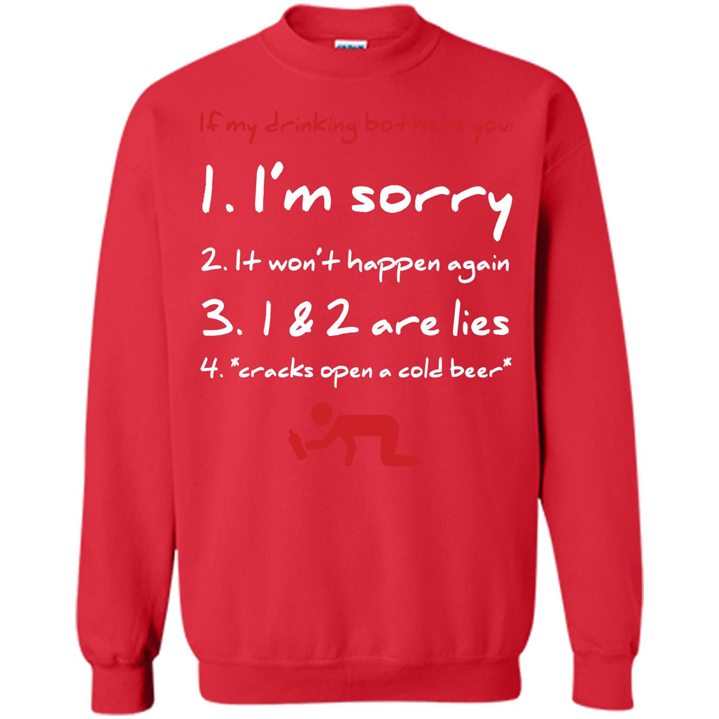 Beer T-shirt If My Drinking Bothers You T-shirt Red