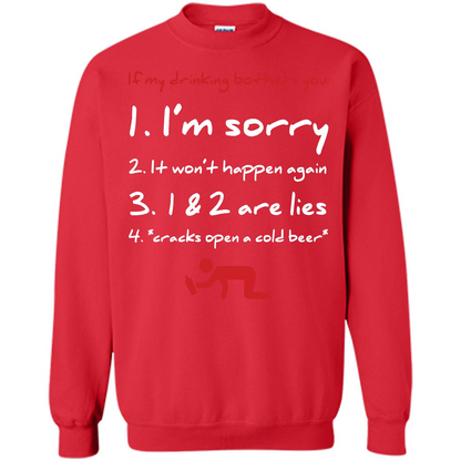 Beer T-shirt If My Drinking Bothers You T-shirt Red