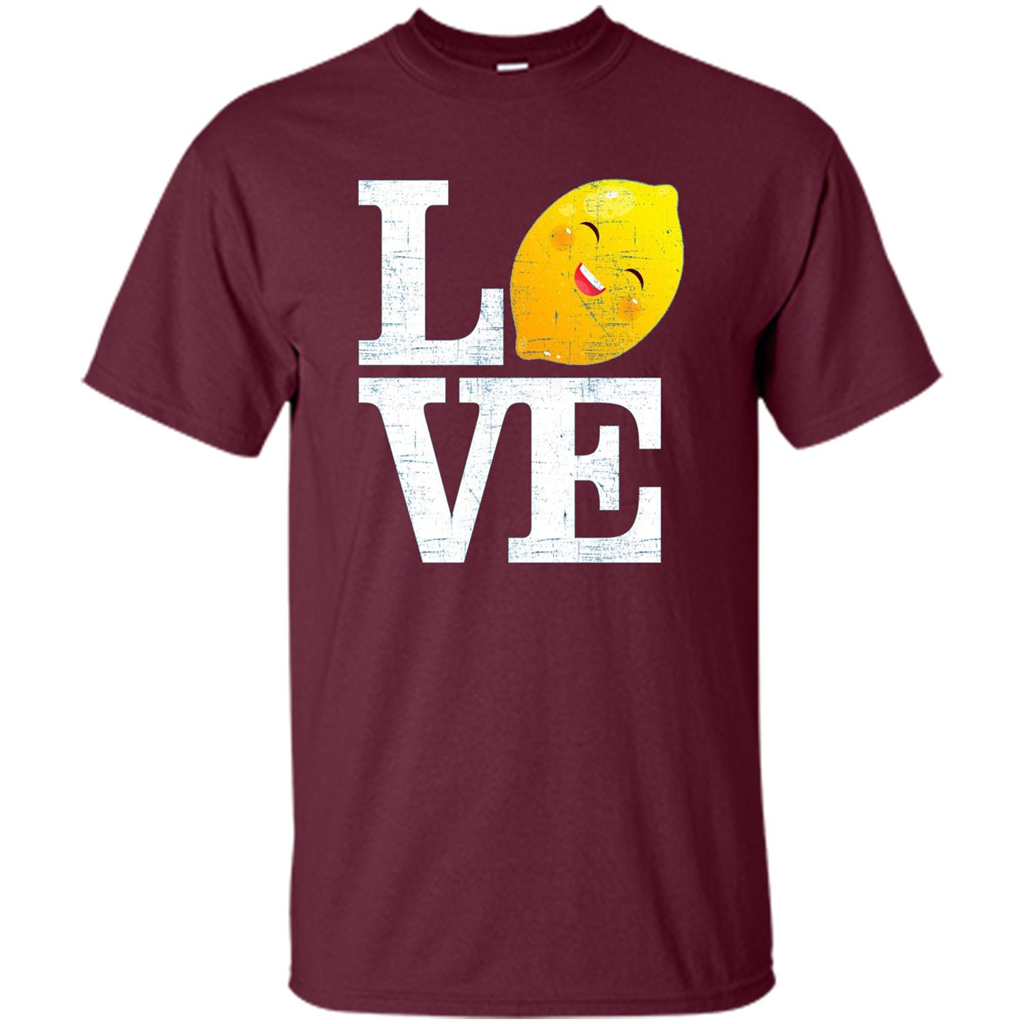 Love Happy Lemon T-Shirt Maroon